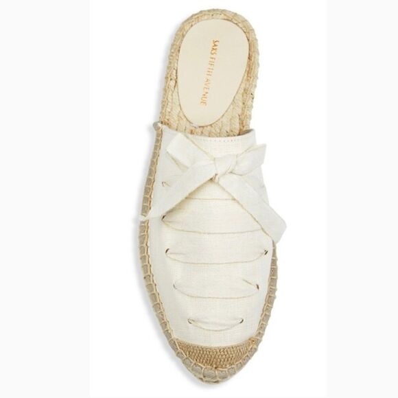 Saks Fifth Avenue Poker Herringbone Lace Up Mule